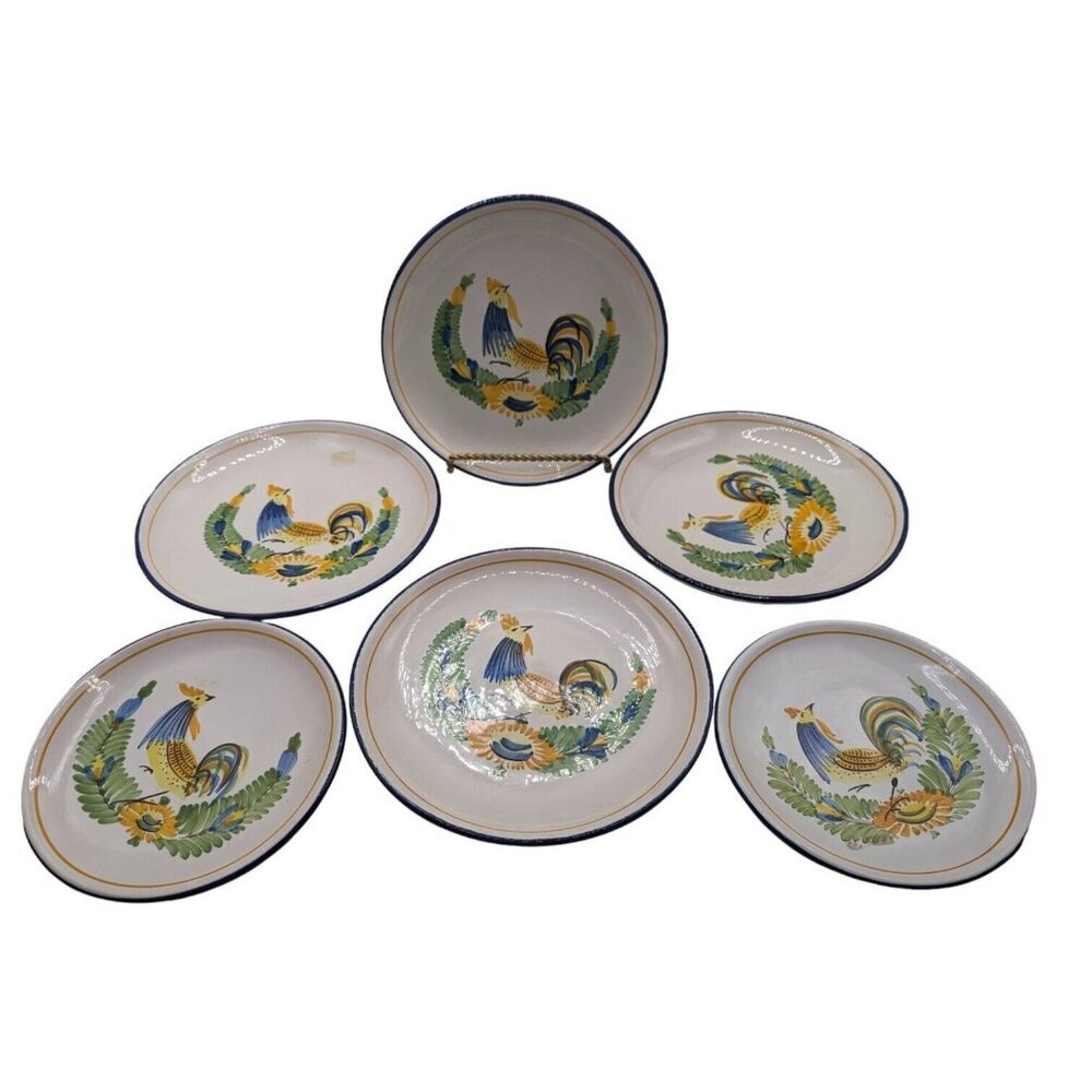 VTG C. Bernard et S. Lucet Set of 6 Plates  Roost Floral French 9” Plates